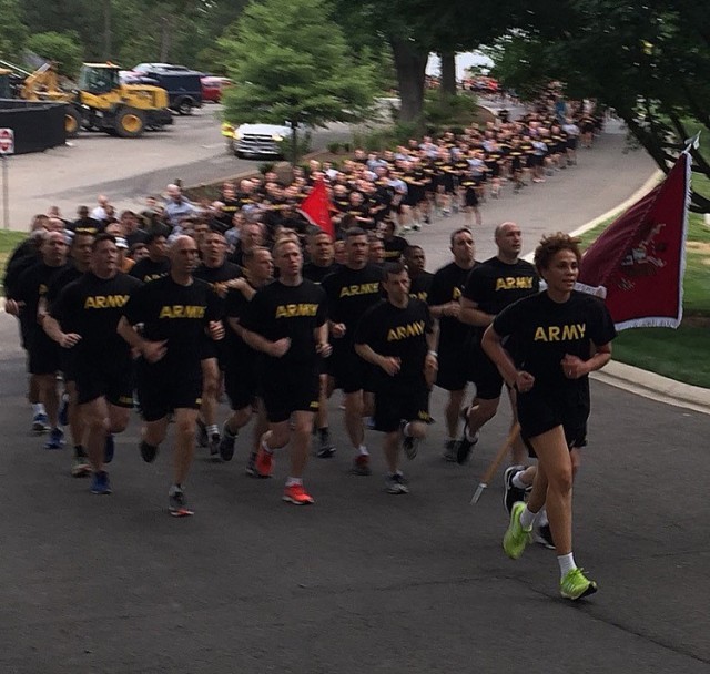 Warrior Care and Transition staff members participate in Army Birthday Run at Joint Base Myers-Henderson Hall