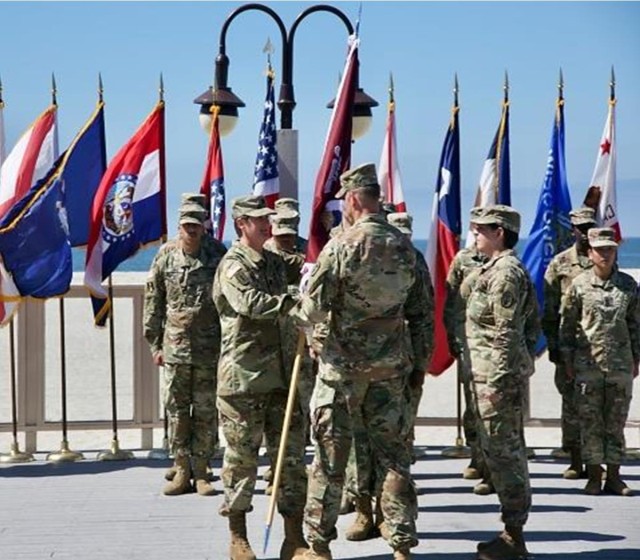 Passing the colors during change of command ceremony