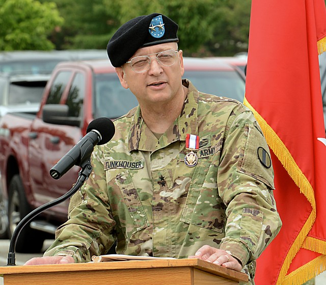 Former CIMT CG, MG Funkhouser, delivers parting remarks