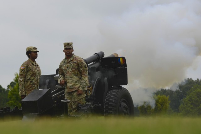 TRADOC Salute Battery fires ceremonial rounds at CIMT change of command