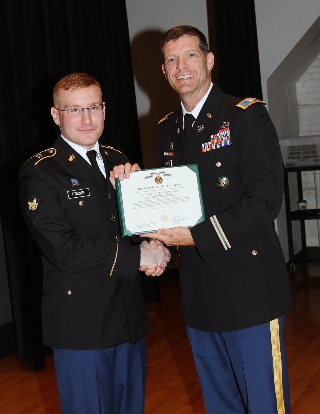 Spc. Fricke, 781st MI Battalion, TQDC honor graduate