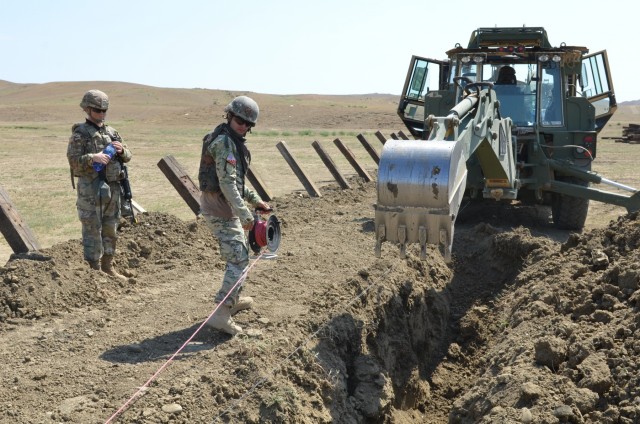 U.S. Army Engineers develop engagement area in Exercise Noble Partner