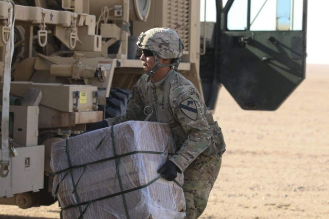 Look out below! Cav troopers train on emergency resupply