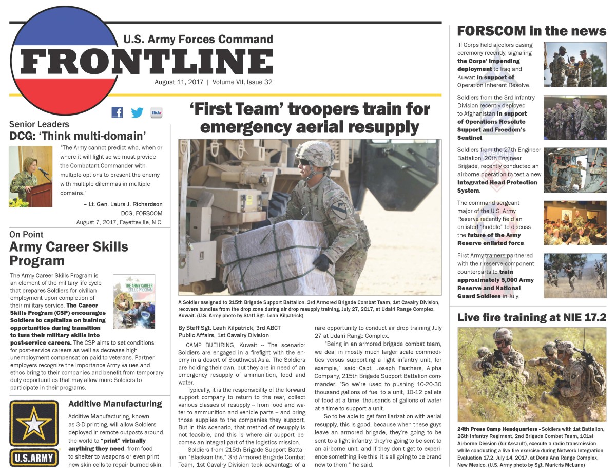 FORSCOM Frontline - Aug. 11, 2017 | Article | The United States Army