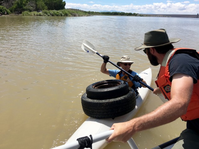 Boaters "Sweep up" Cochiti Lake
