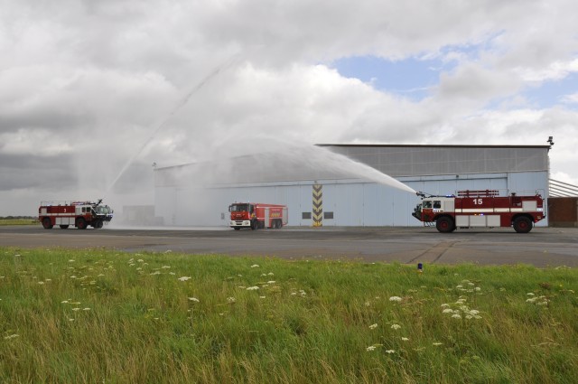 U.S., Belgian firefighting teams perform joint training exercise