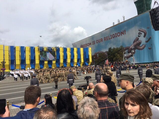 US Soldiers lead Ukrainian Independence Day festivities in capital city