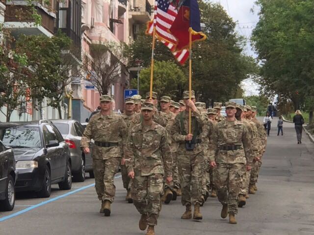 US Soldiers lead Ukrainian Independence Day festivities in capital city