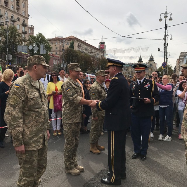 US Soldiers lead Ukrainian Independence Day festivities in capital city