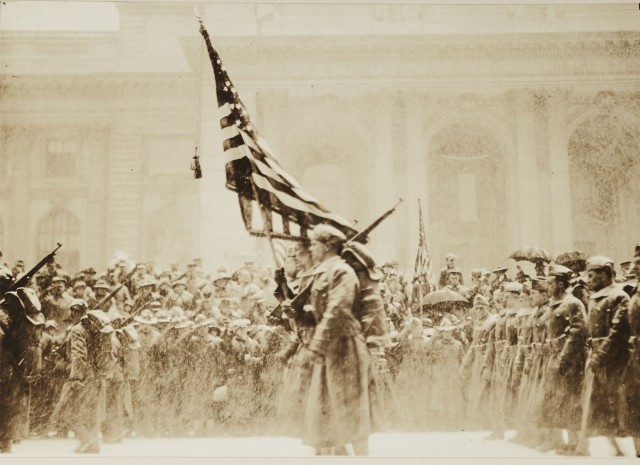 77th Division Soldiers march on Washington's Birthday, 1917