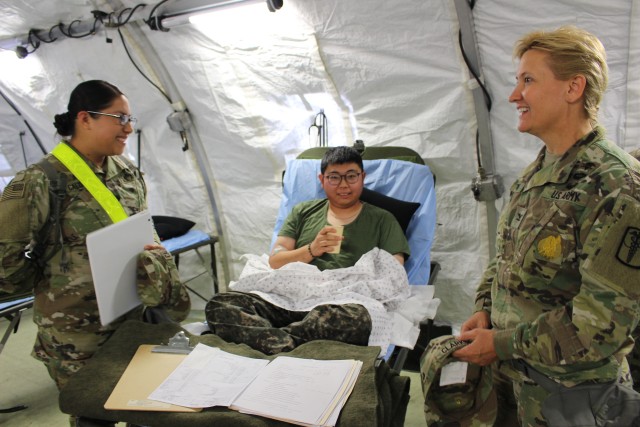 A ROK Army Soldier rests in ICW after medical treatment