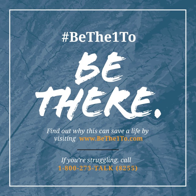 #BeThere to help those in need during suicide prevention month