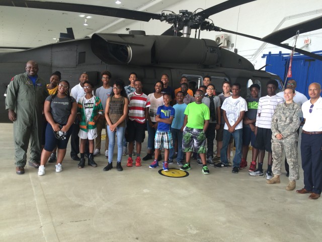 Latina helicopter Guard pilot flying high