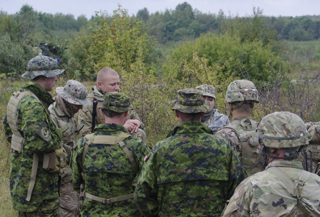 Multinational Soldiers execute defensive operations during STX