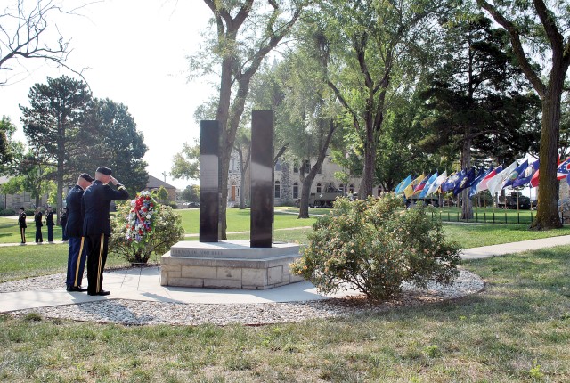 1st Infantry Division and Fort Riley senior leadership and Soldiers observe Patriots Day on Sept. 11.