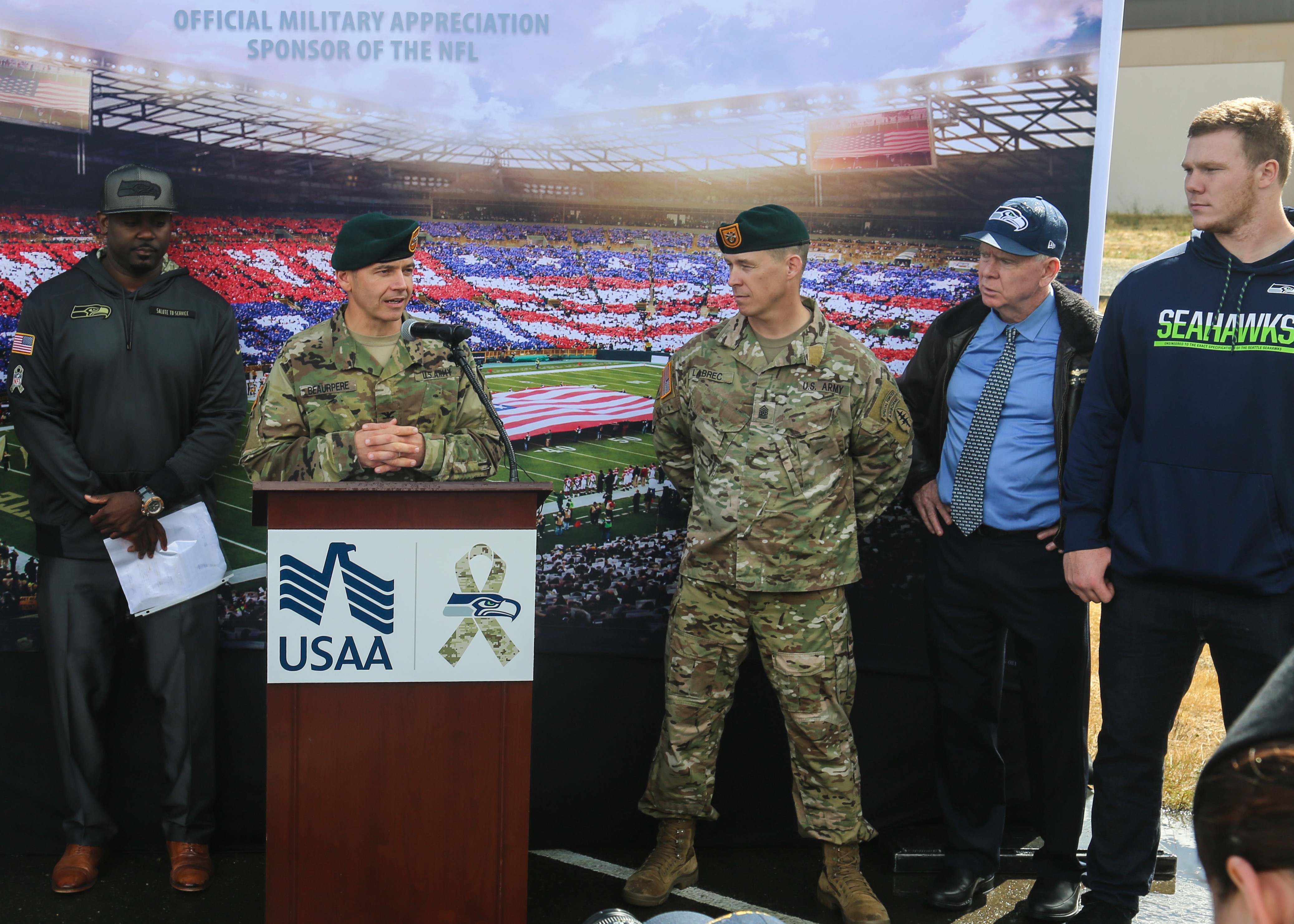 Wednesday Round-Up: Seahawks & Falcons Partner In Support of U.S. Military  at Joint Base Lewis-McChord