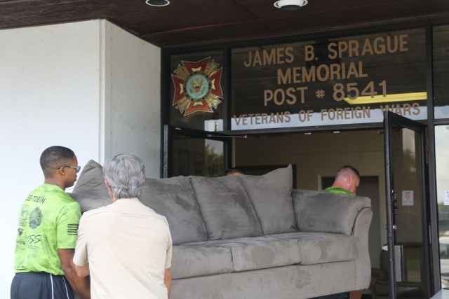 Soldiers deliver furniture to James B. Sprague Memorial VFW Post 8541