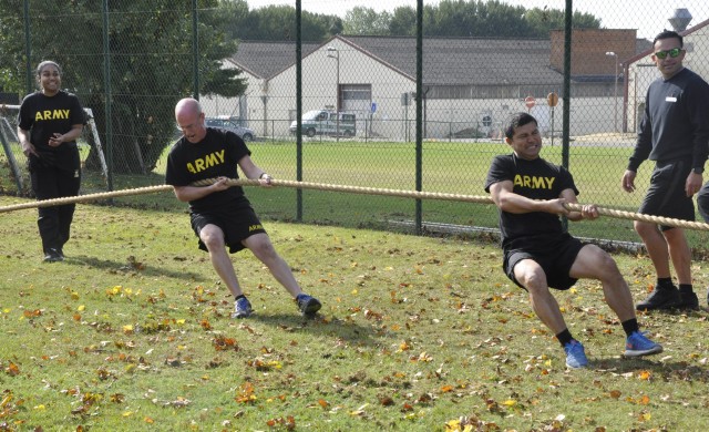 Tug-o-war at the USAG Benelux Suicide Stand-Down Resiliency Olympics