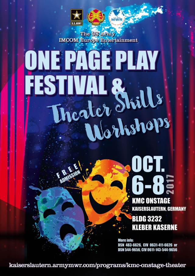 IMCOM-Europe hosting One Page Play and Theatre Skills Workshops