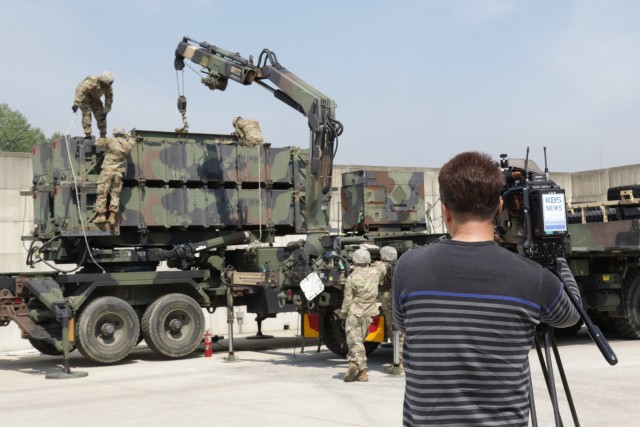 KBS News films the Patriot launching station