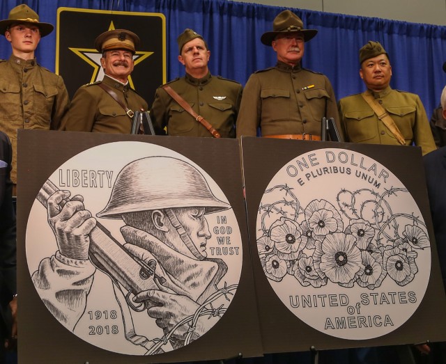 Army helps unveil WWI coin