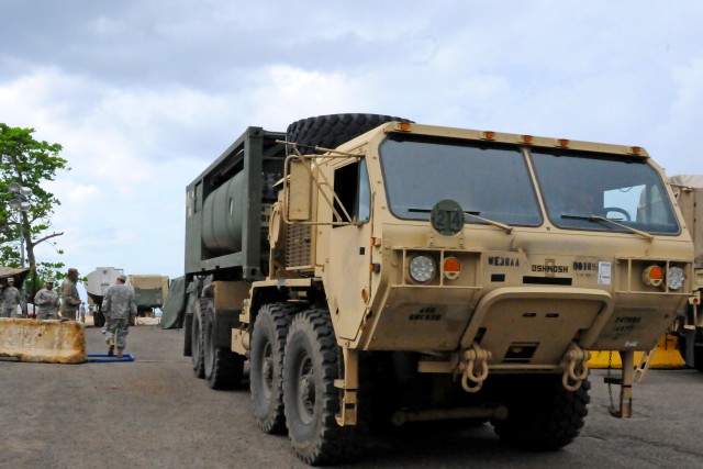 Army National Guard Soldiers purifying water in Puerto Rico