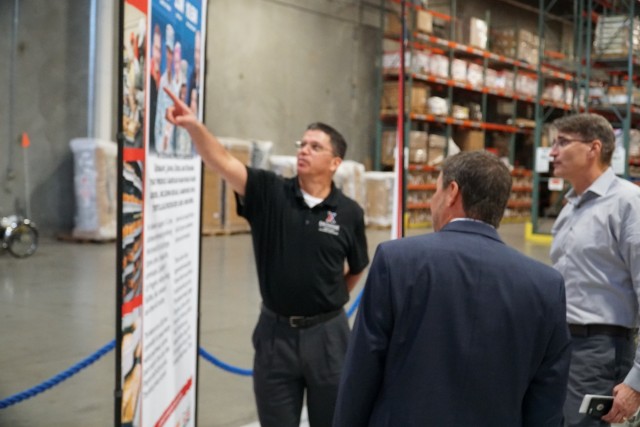 Paul Cramer visits Exchange distribution center