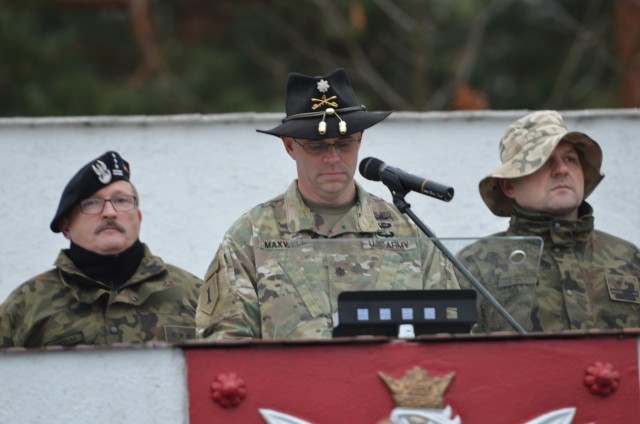 US and Polish CAV Troops Participate in Patch Ceremony