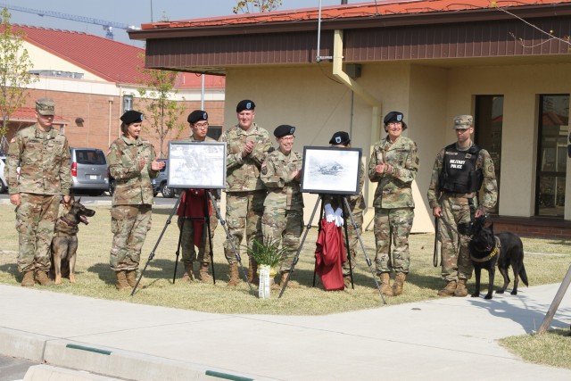 106th Veterinary Detachment dedicates new treatment facility in honor of military working dogs.