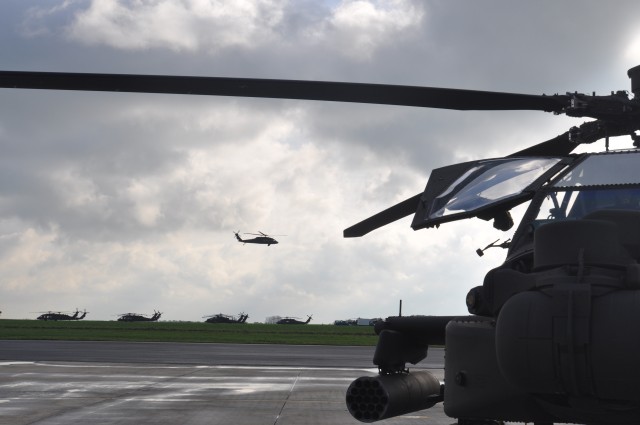 An 1ACB Helicopter takes flight