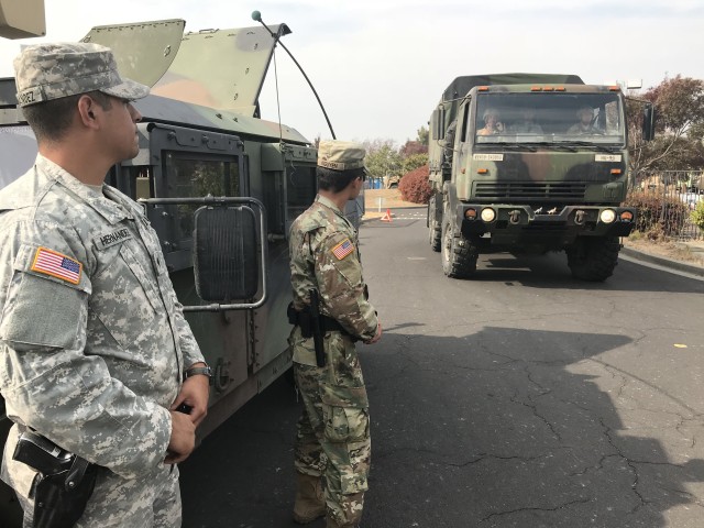 After the wildfire infernos, California Guard plays vital role at traffic checkpoints