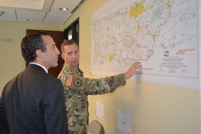 President's assistant Reed Cordish tours P. R. Recovery Field Office, mission sites
