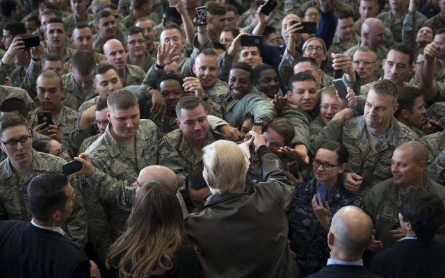 President Trump speaks to troops in Japan