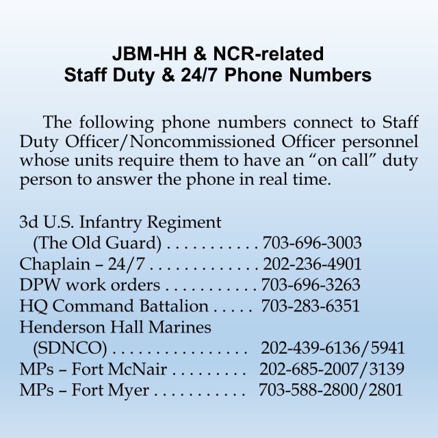 JBMHH & NCRrelated Staff Duty & 24/7 Phone Numbers Article The