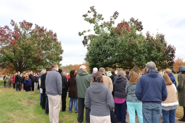 CMA workforce gathered at the Aberdeen Proving Ground McBride Parade Field in honor of Veterans Day and the 100th anniversary year of the 1st Gas Regiment