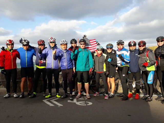 U.S. and ROK Army Veterans celebrate Veterans Day during the biking trip