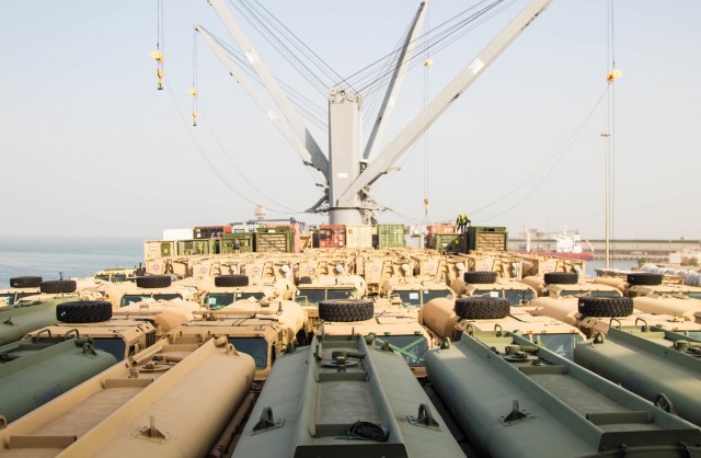 3-1 Cav. Div. offloads equipment for sustainment operations