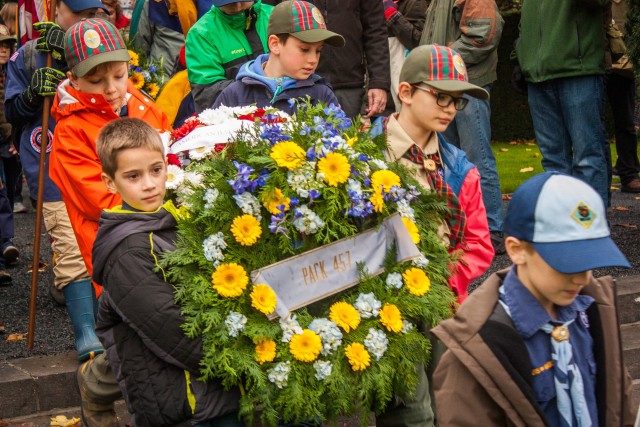Scouts lay wreaths at Flanders Fields ceremony