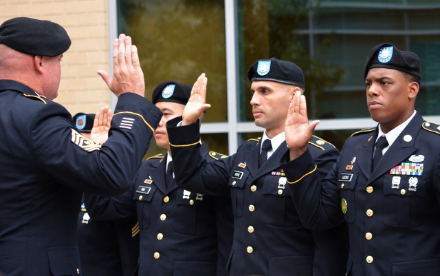 CRDAMC inducts non-commissioned officers into enlisted ranks