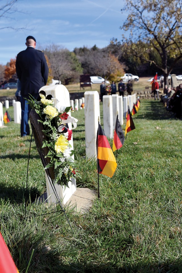 German and Italian prisoners of war detained in Kansas during World War II were remembered at a ceremony at Fort Riley Nov. 16.