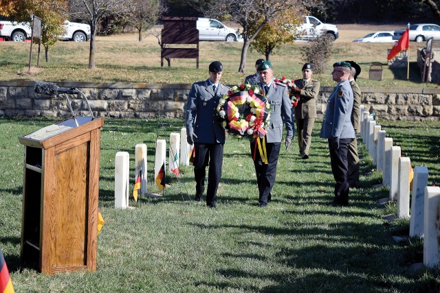 German and Italian prisoners of war detained in Kansas during World War II were remembered at a ceremony at Fort Riley Nov. 16.