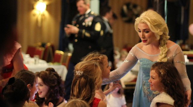 Queen Elsa visits with Ranger daughters