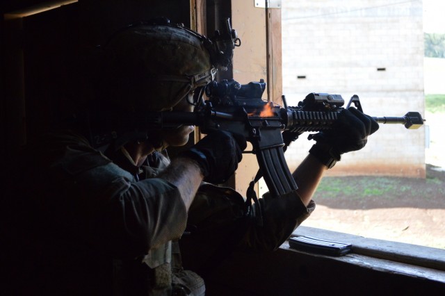 'Cacti' clears the room during squad live fire