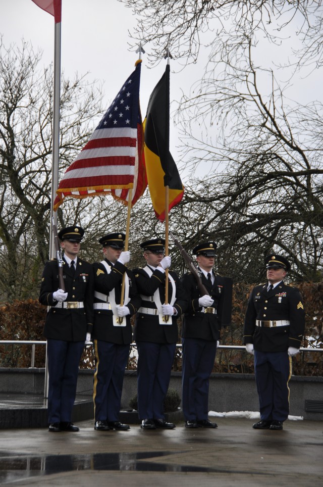 USAG Benelux Soldier serve as color guard for Bastogne events