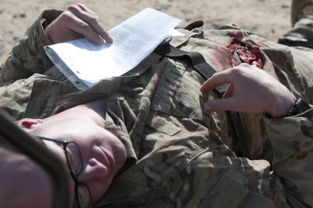 Soldier takes part in simulated MASCAL event