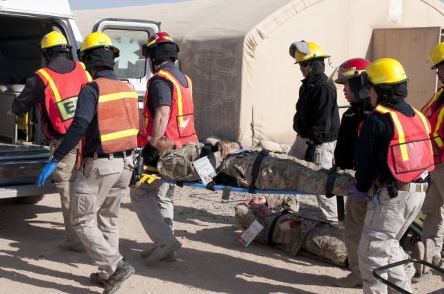 First responders react to mock base attack