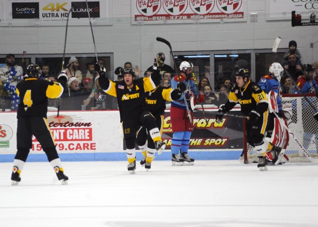 Maj. Tim Murphy Celebrates a goal