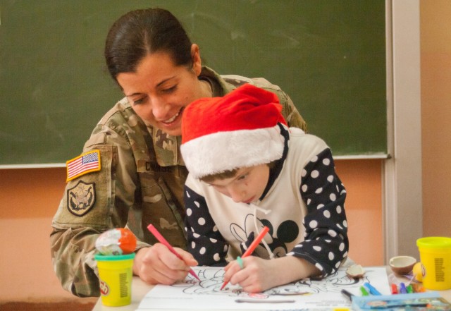 New York Army National Guards Soldiers deployed to Ukraine visits local orphanage