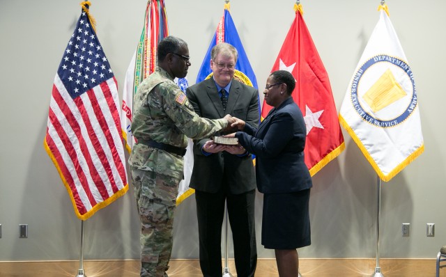 Dr. Juanita M. Harris reaffirms Oath of Office at Installment Ceremony on Jan. 18.