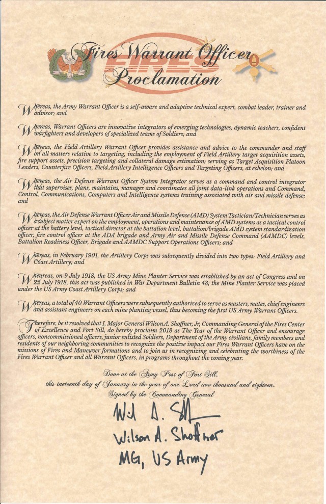 WO proclamation